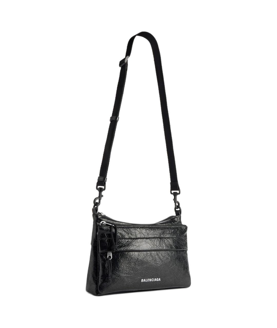 BALENCIAGA Черная кожаная сумка на плечо, фото 2