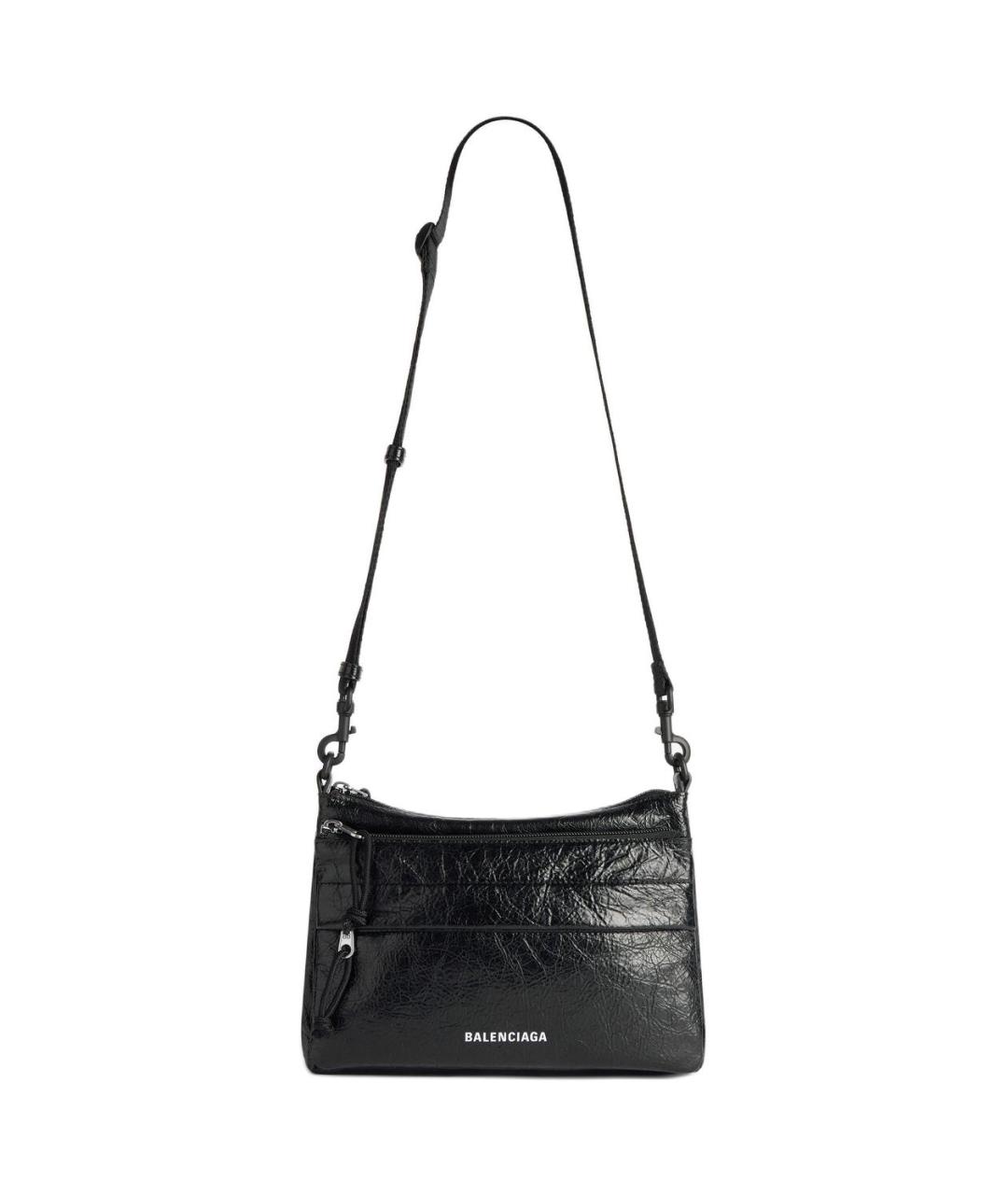 BALENCIAGA Черная кожаная сумка на плечо, фото 1