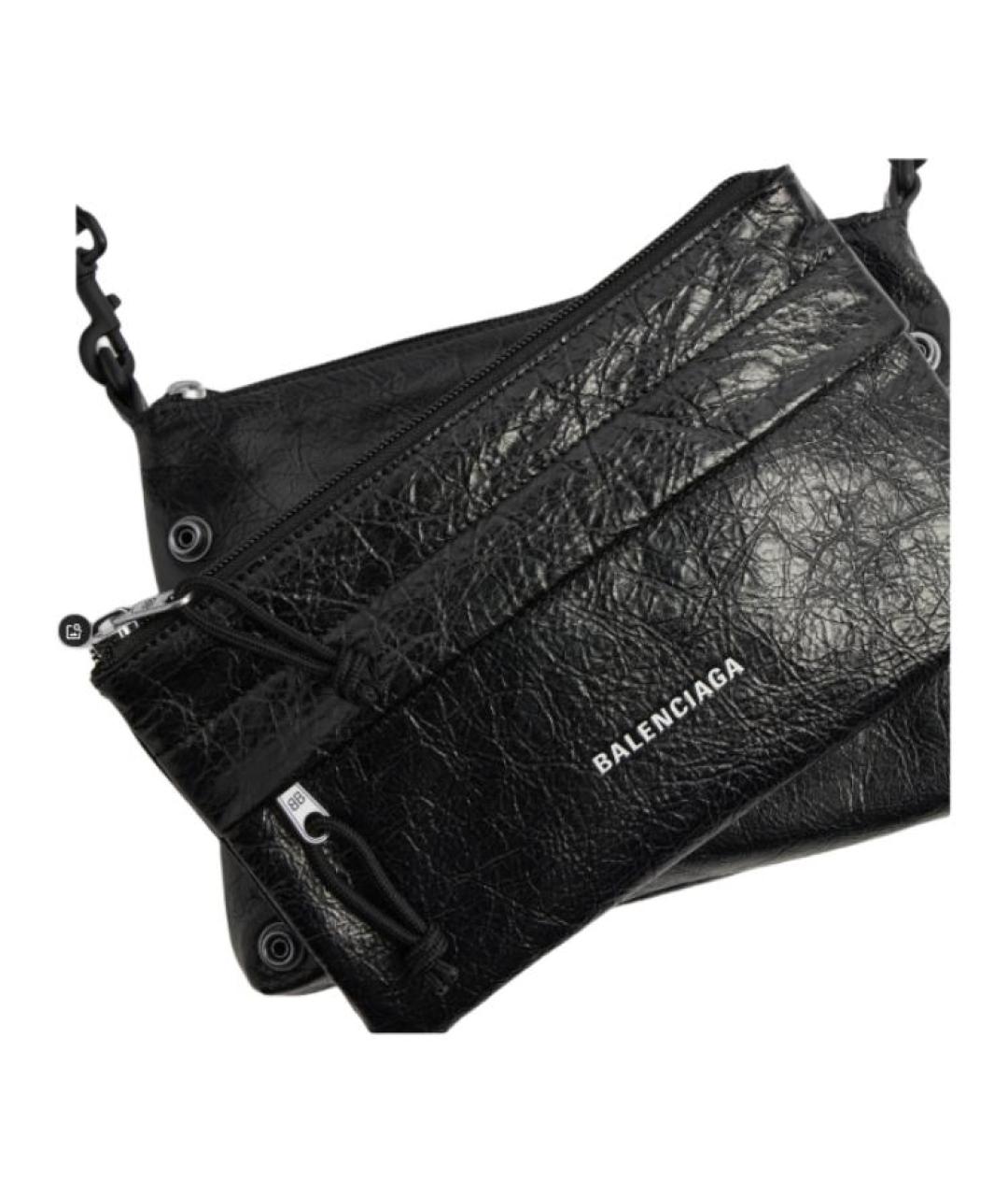 BALENCIAGA Черная кожаная сумка на плечо, фото 5
