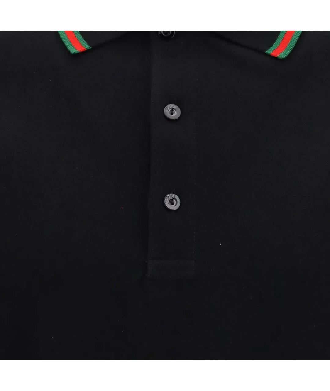 GUCCI Черное поло с коротким рукавом, фото 3