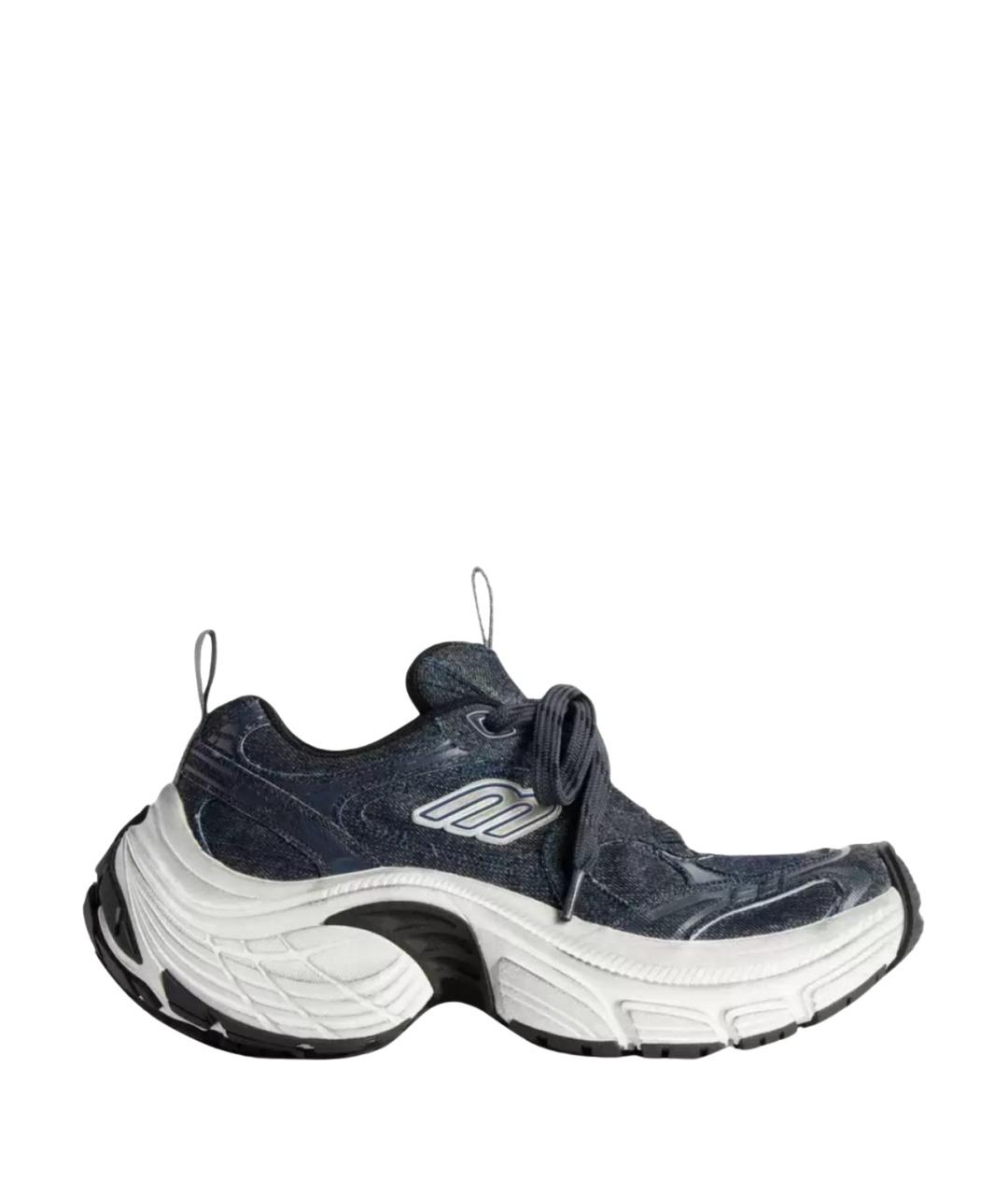 BALENCIAGA Синие текстильные низкие кроссовки / кеды, фото 1