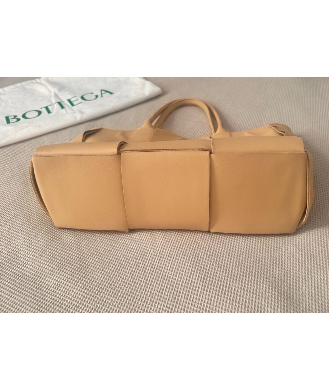 BOTTEGA VENETA Оранжевая кожаная сумка тоут, фото 3