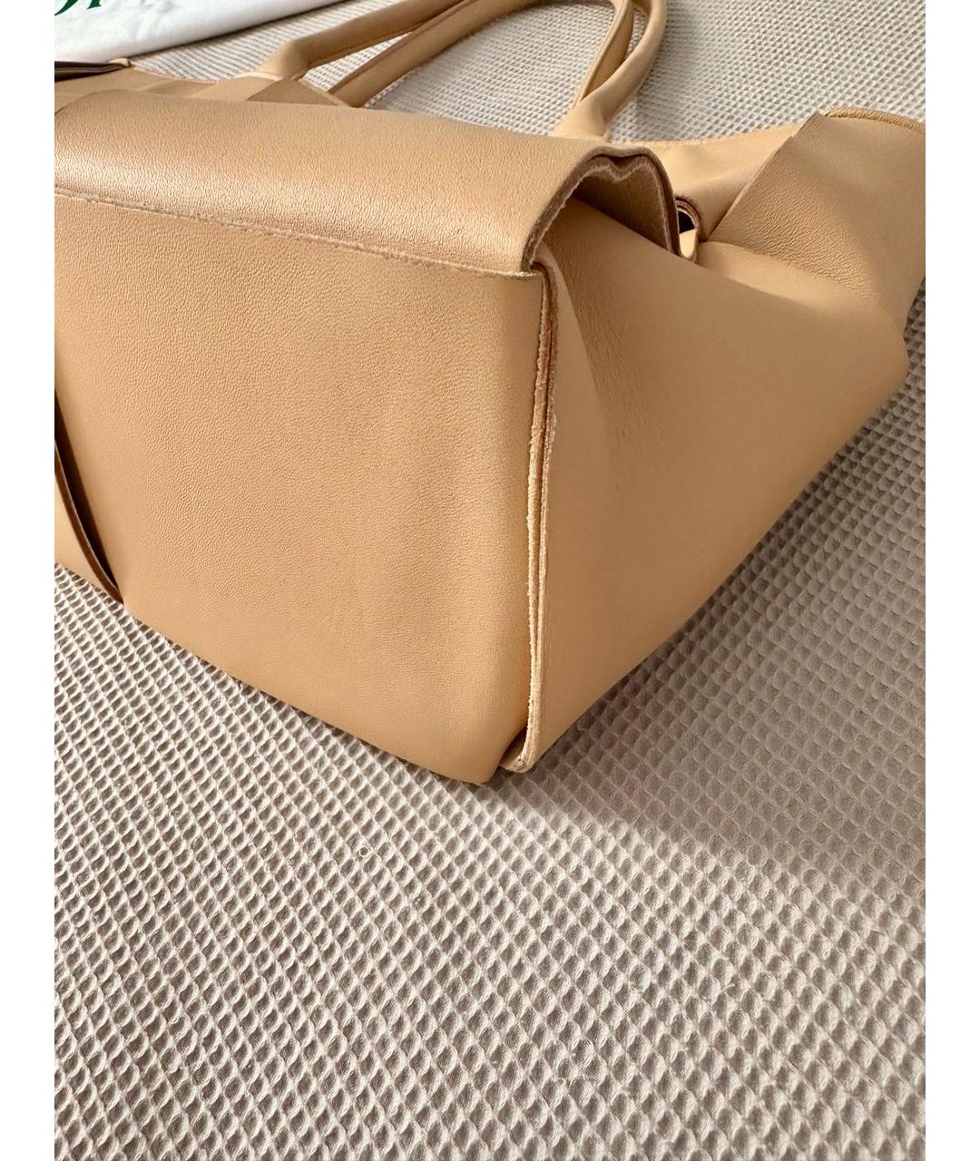 BOTTEGA VENETA Оранжевая кожаная сумка тоут, фото 4