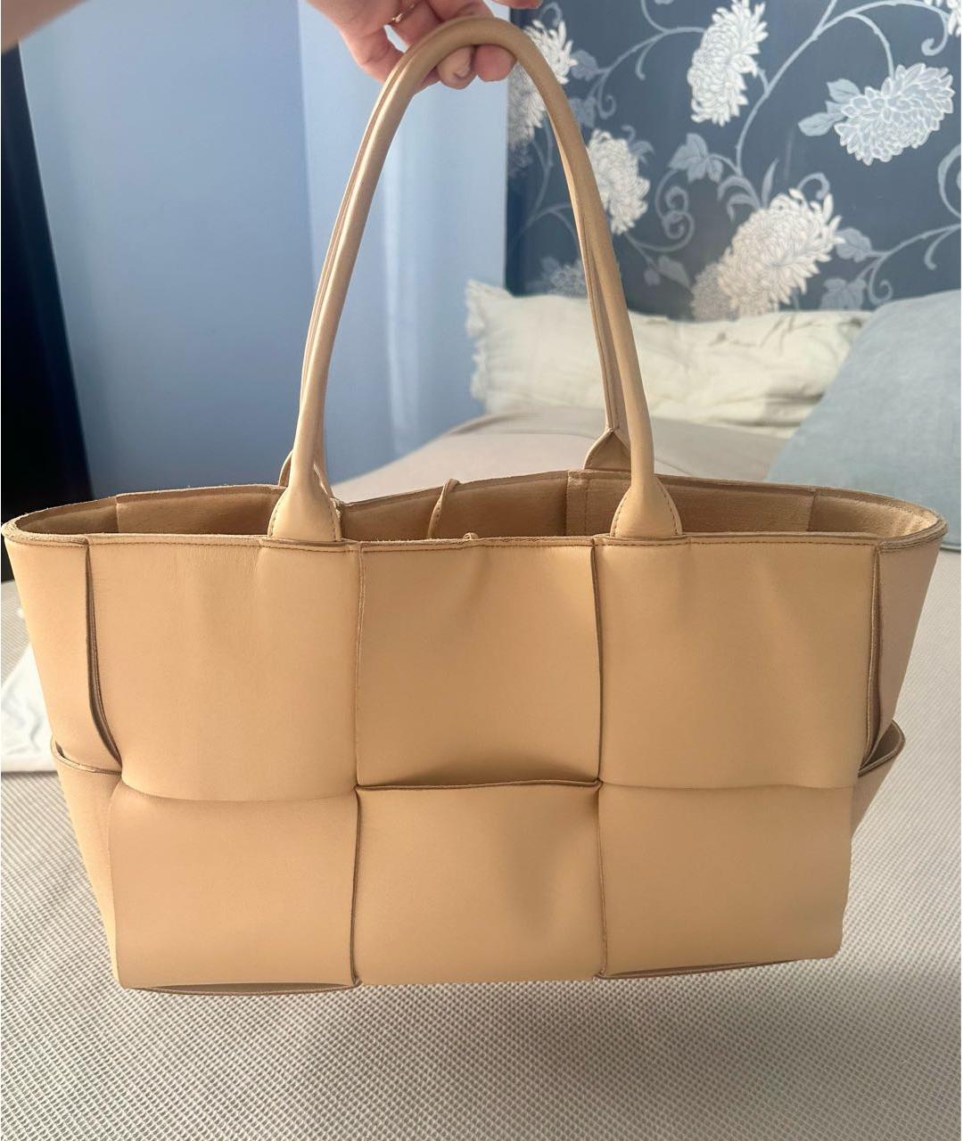 BOTTEGA VENETA Оранжевая кожаная сумка тоут, фото 9