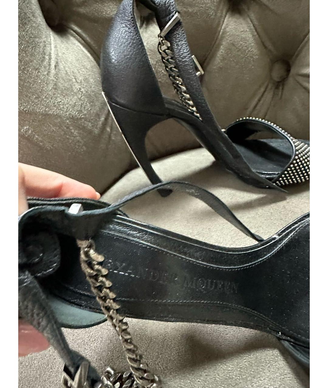 ALEXANDER MCQUEEN Черные босоножки, фото 5