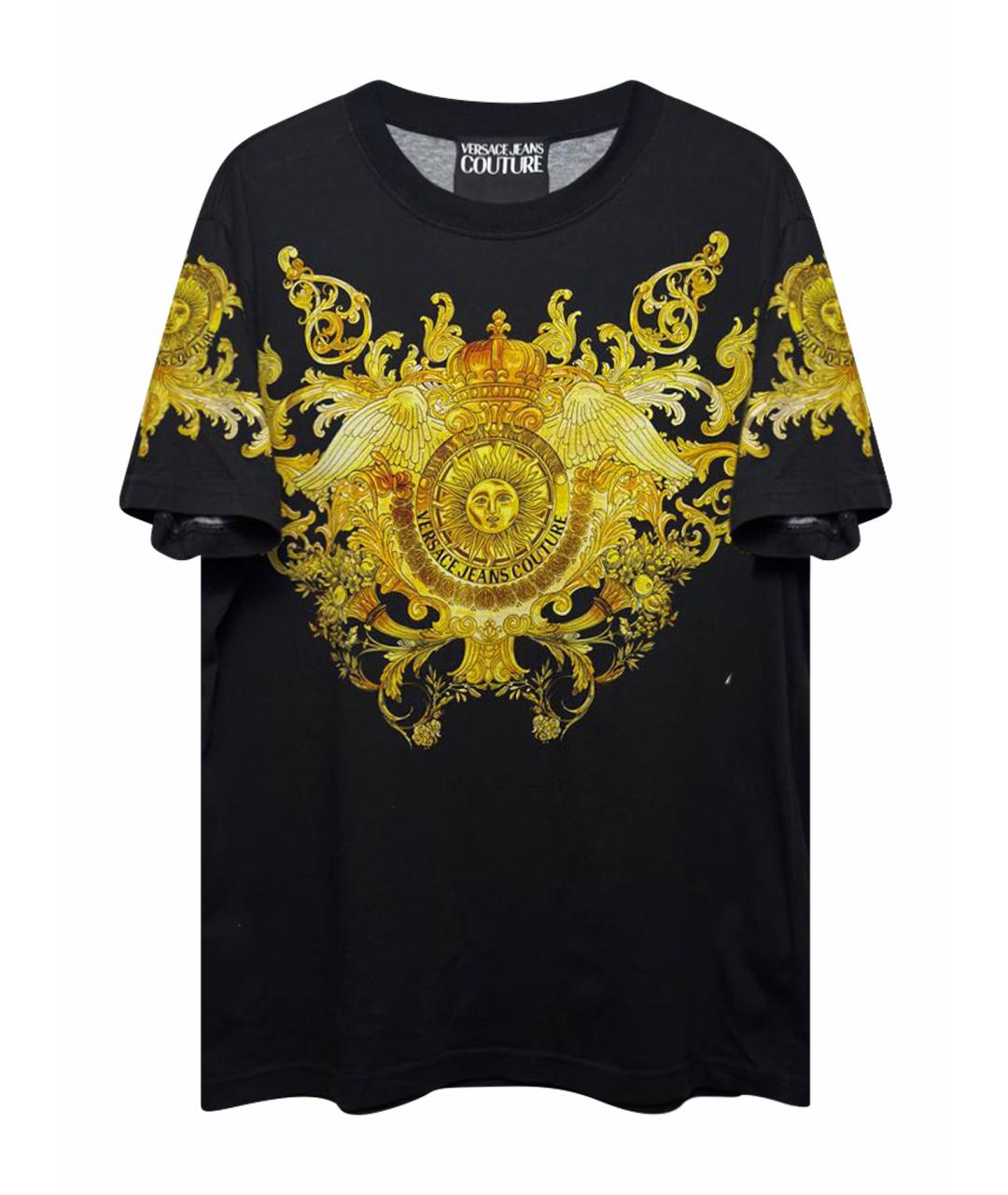 VERSACE JEANS COUTURE Черная хлопковая футболка, фото 1