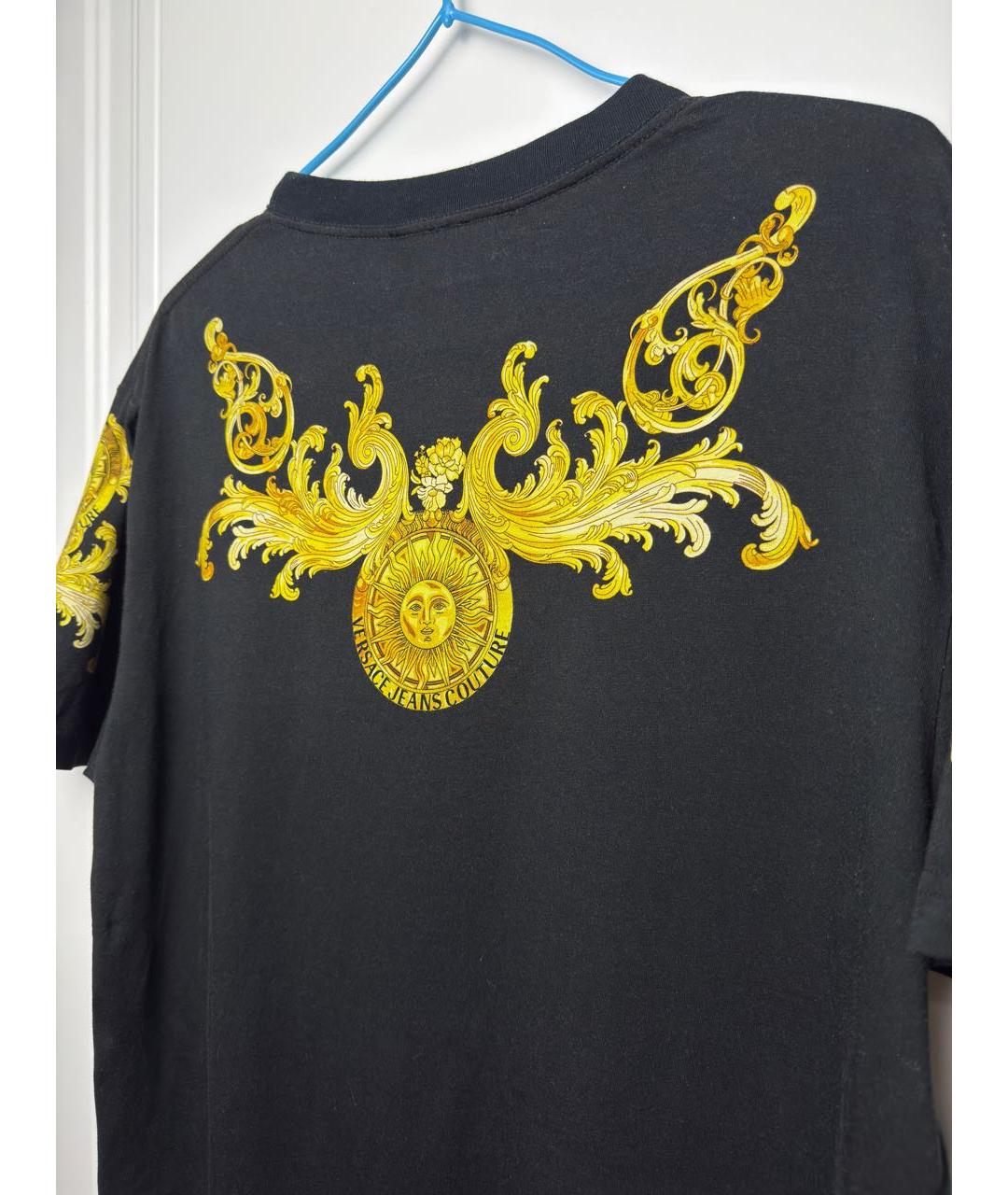 VERSACE JEANS COUTURE Черная хлопковая футболка, фото 8