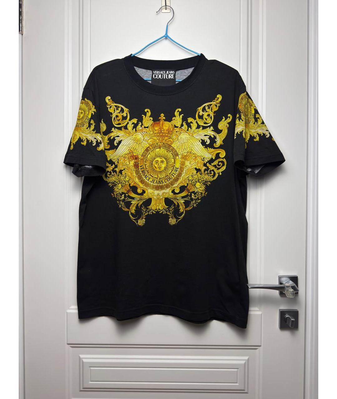 VERSACE JEANS COUTURE Черная хлопковая футболка, фото 9