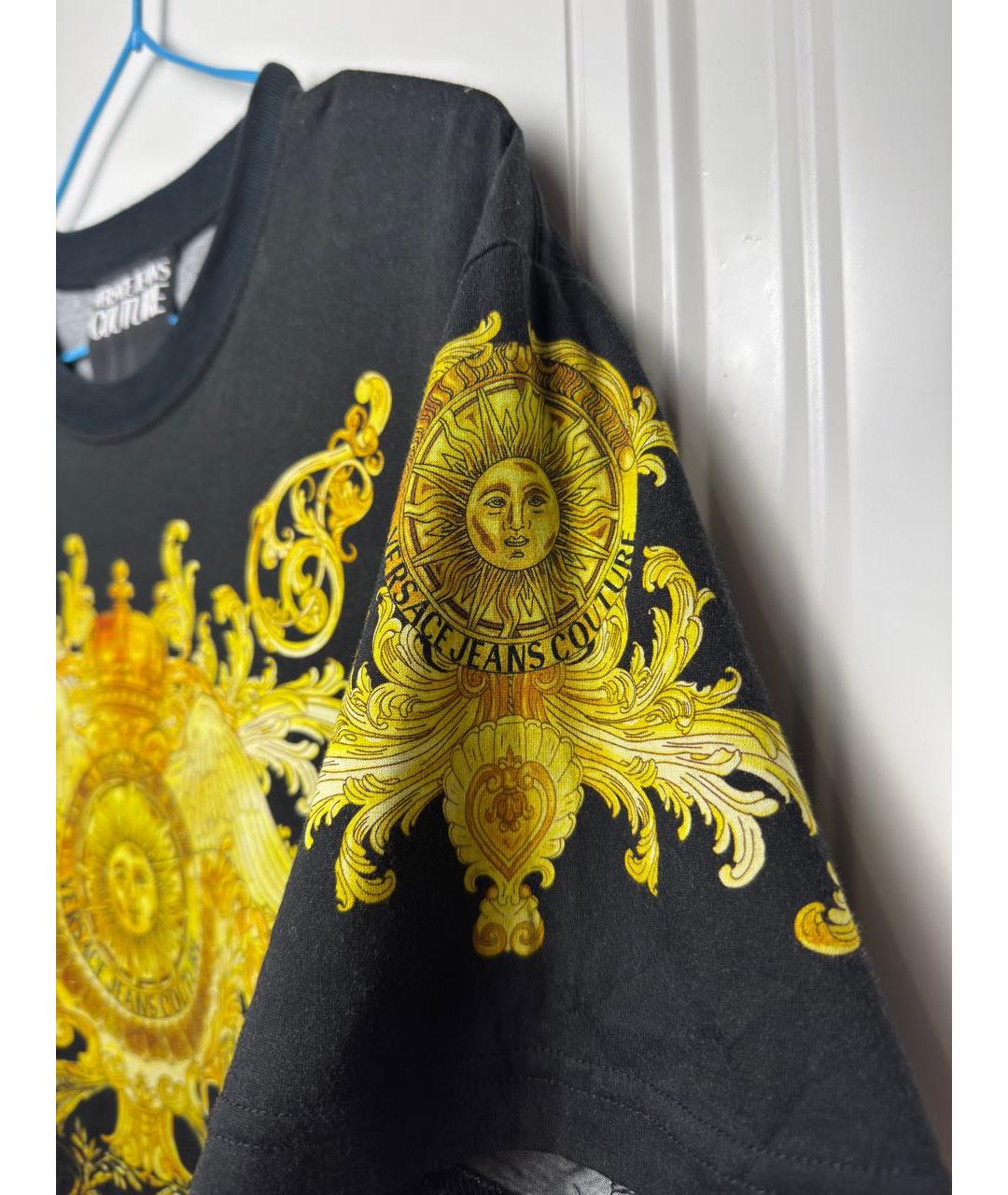 VERSACE JEANS COUTURE Черная хлопковая футболка, фото 3