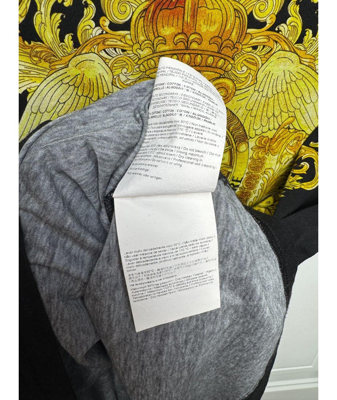 VERSACE JEANS COUTURE Черная хлопковая футболка, фото 6