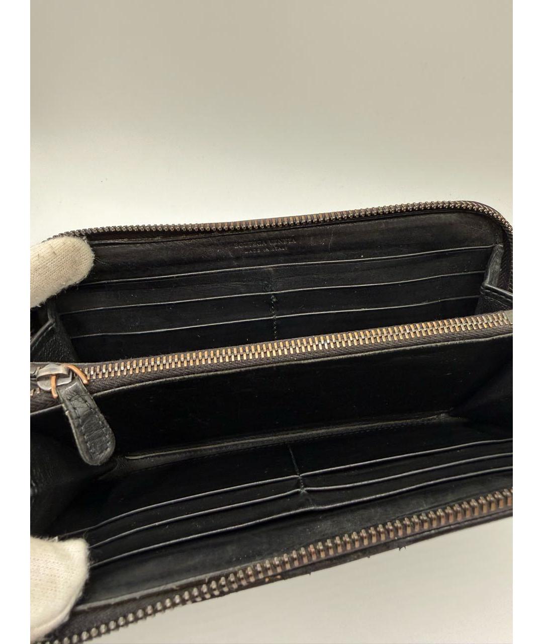 BOTTEGA VENETA Черный кожаный кошелек, фото 5