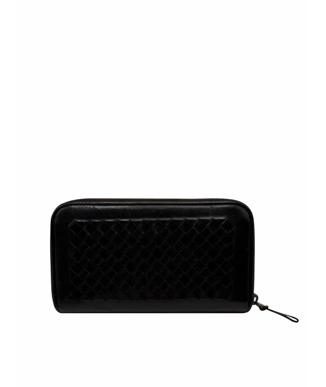 BOTTEGA VENETA Черный кожаный кошелек, фото 1