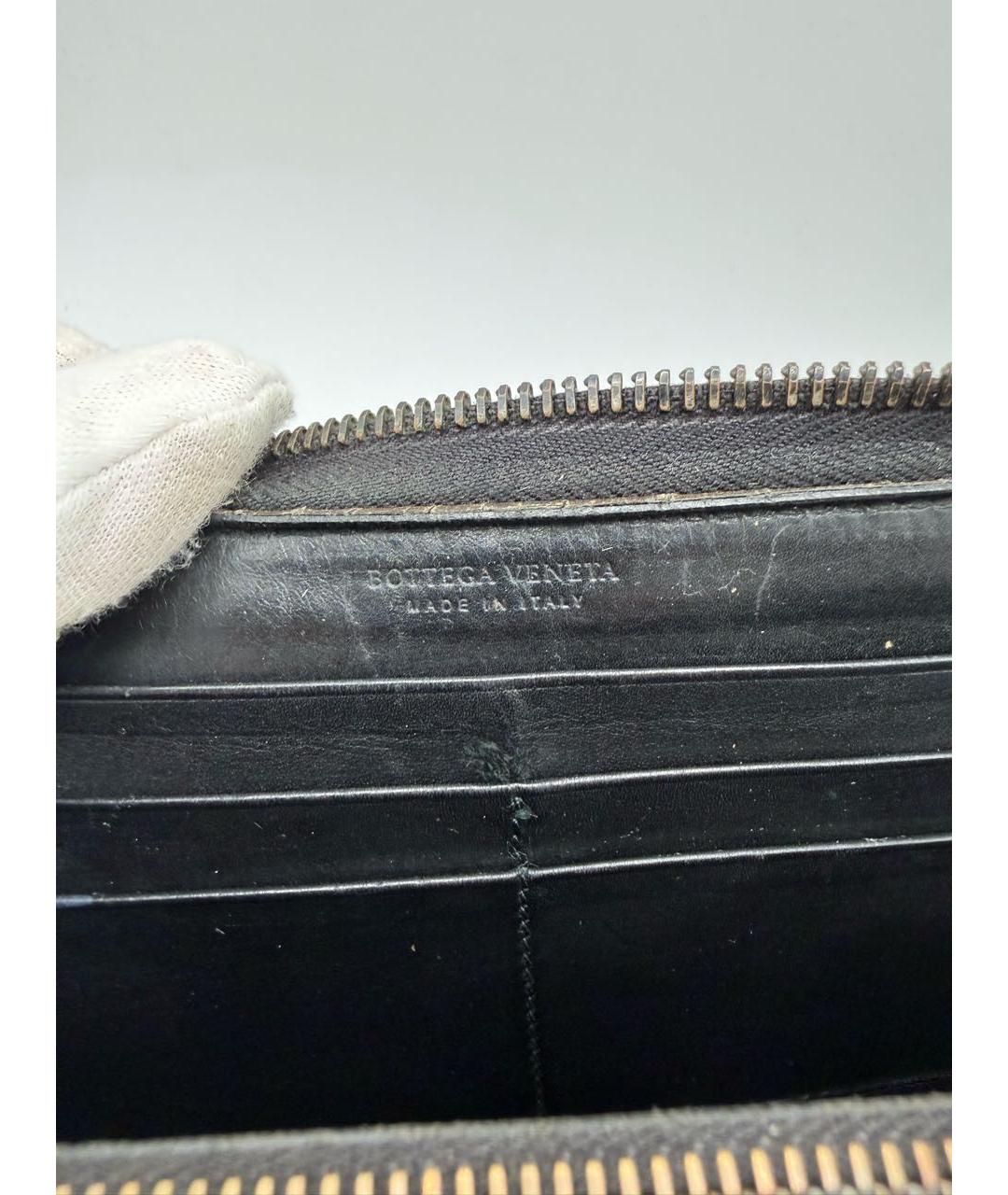 BOTTEGA VENETA Черный кожаный кошелек, фото 6