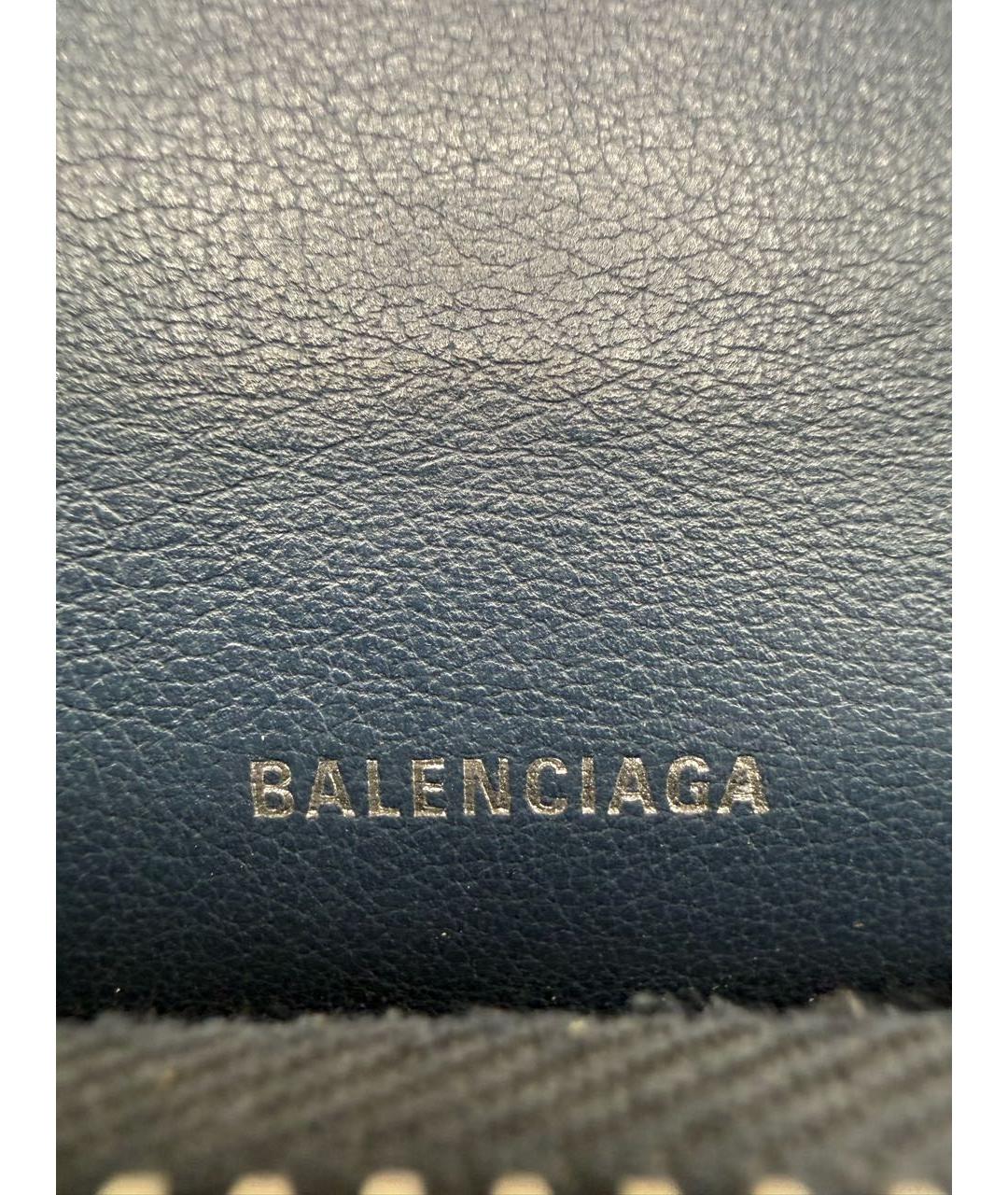 BALENCIAGA Синий кожаный кошелек, фото 6
