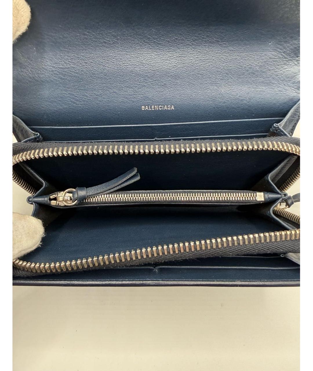 BALENCIAGA Синий кожаный кошелек, фото 7