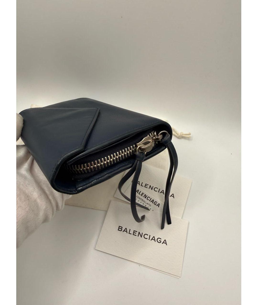 BALENCIAGA Синий кожаный кошелек, фото 3