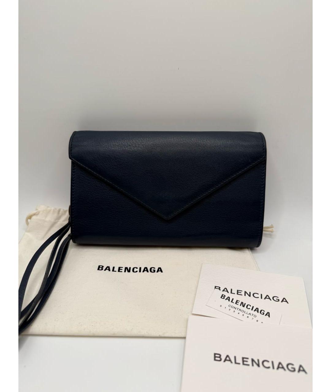 BALENCIAGA Синий кожаный кошелек, фото 8
