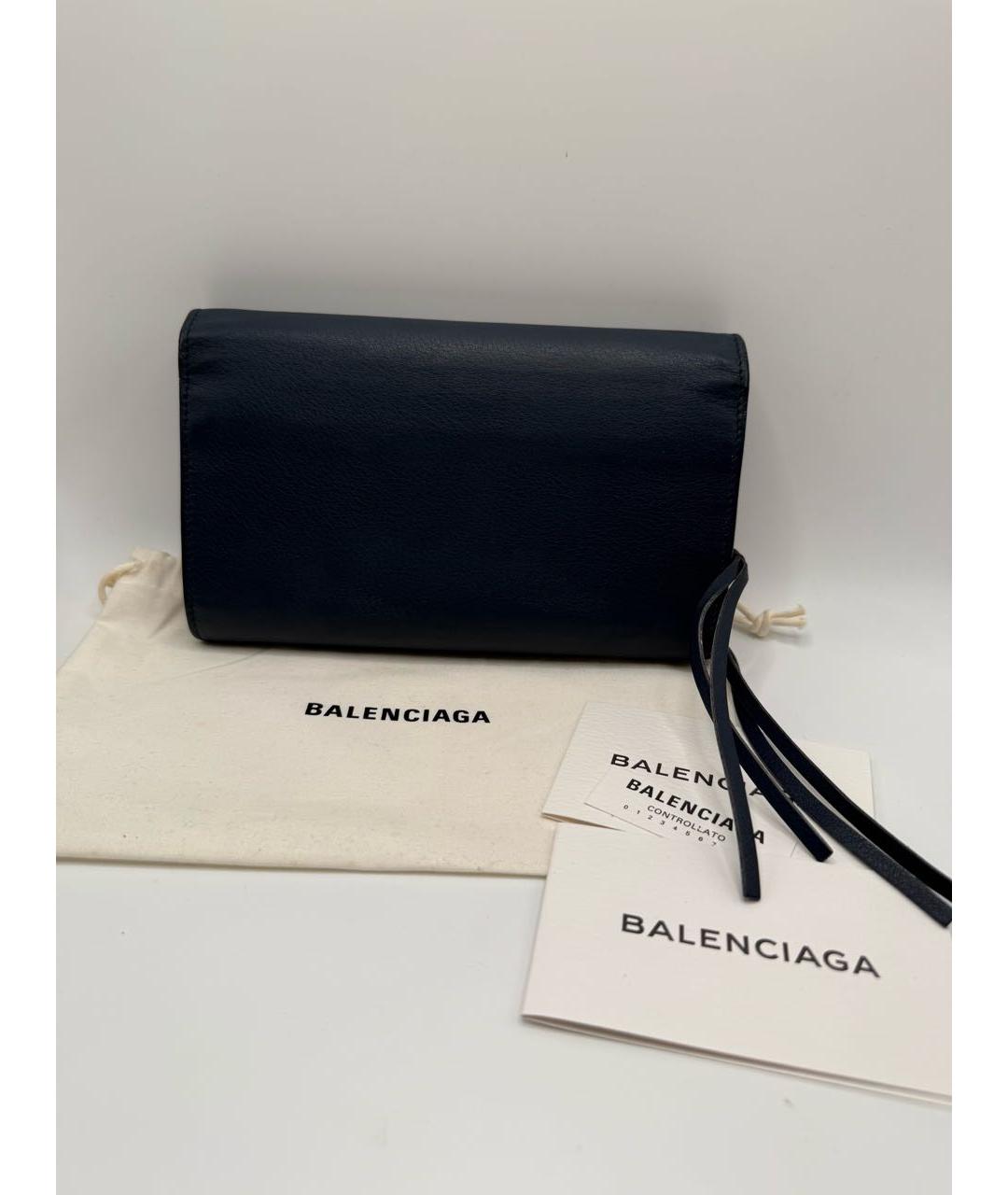 BALENCIAGA Синий кожаный кошелек, фото 2