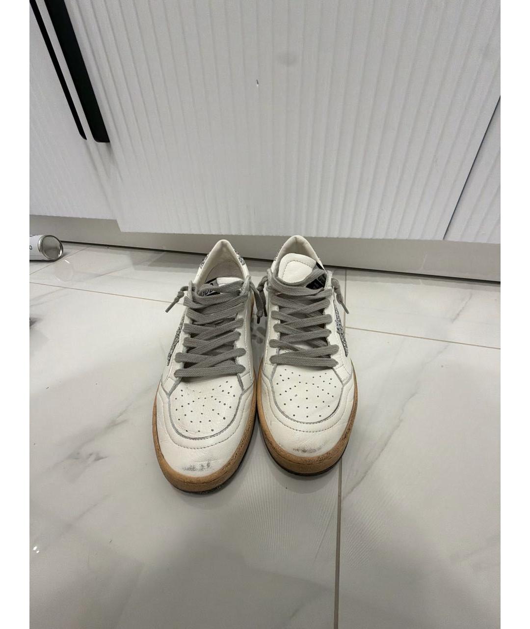 GOLDEN GOOSE Белые кожаные кеды, фото 2