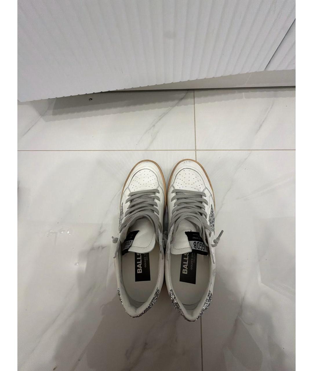 GOLDEN GOOSE Белые кожаные кеды, фото 3