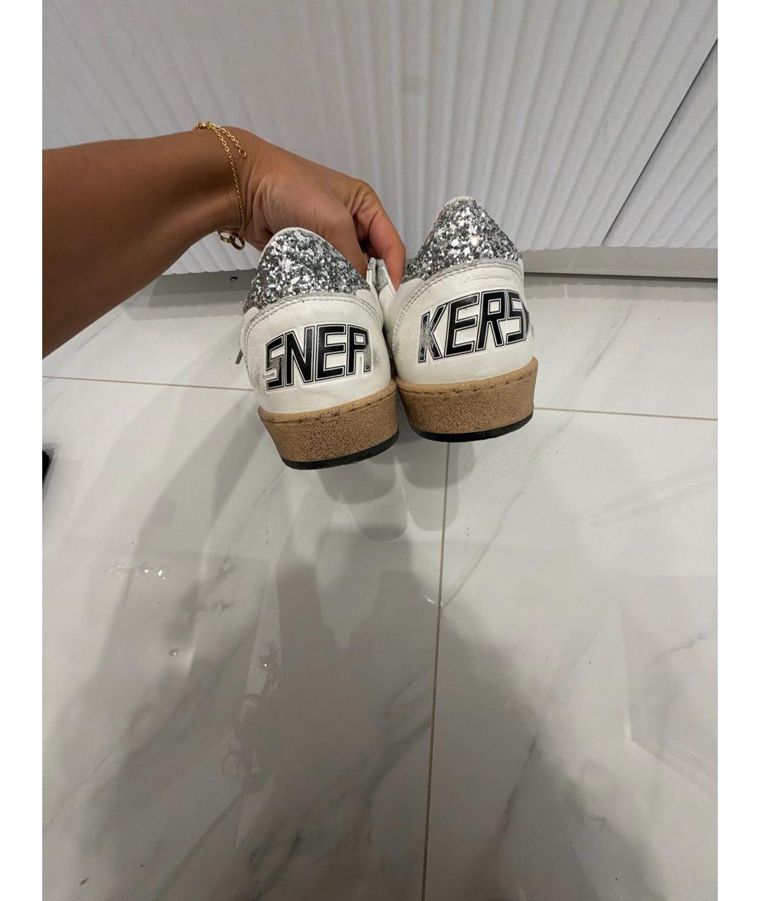 GOLDEN GOOSE Белые кожаные кеды, фото 4