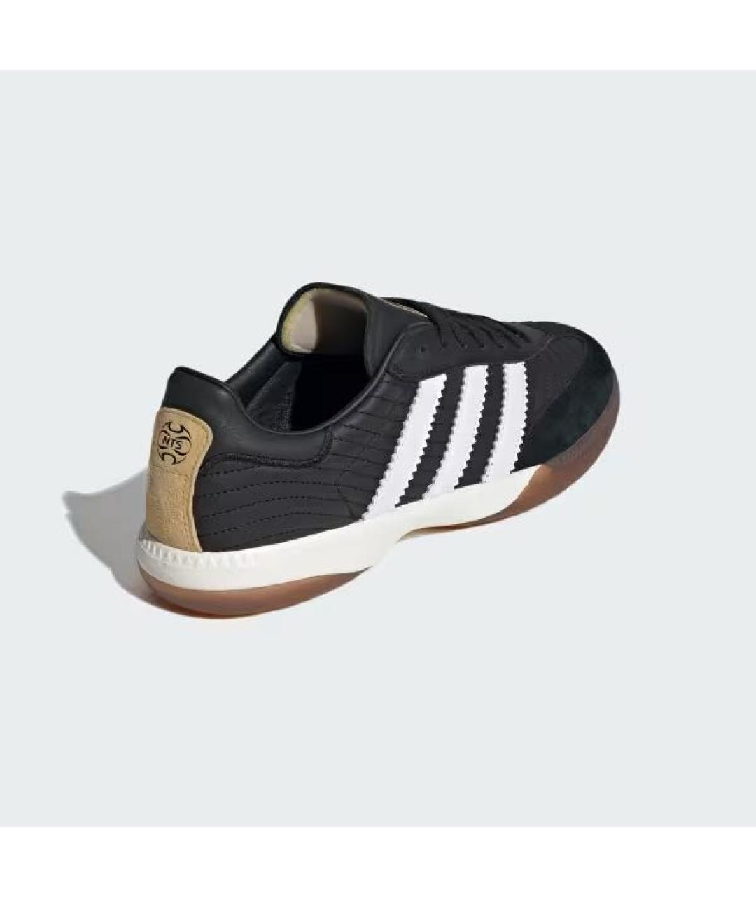 ADIDAS Черные кожаные низкие кроссовки / кеды, фото 4