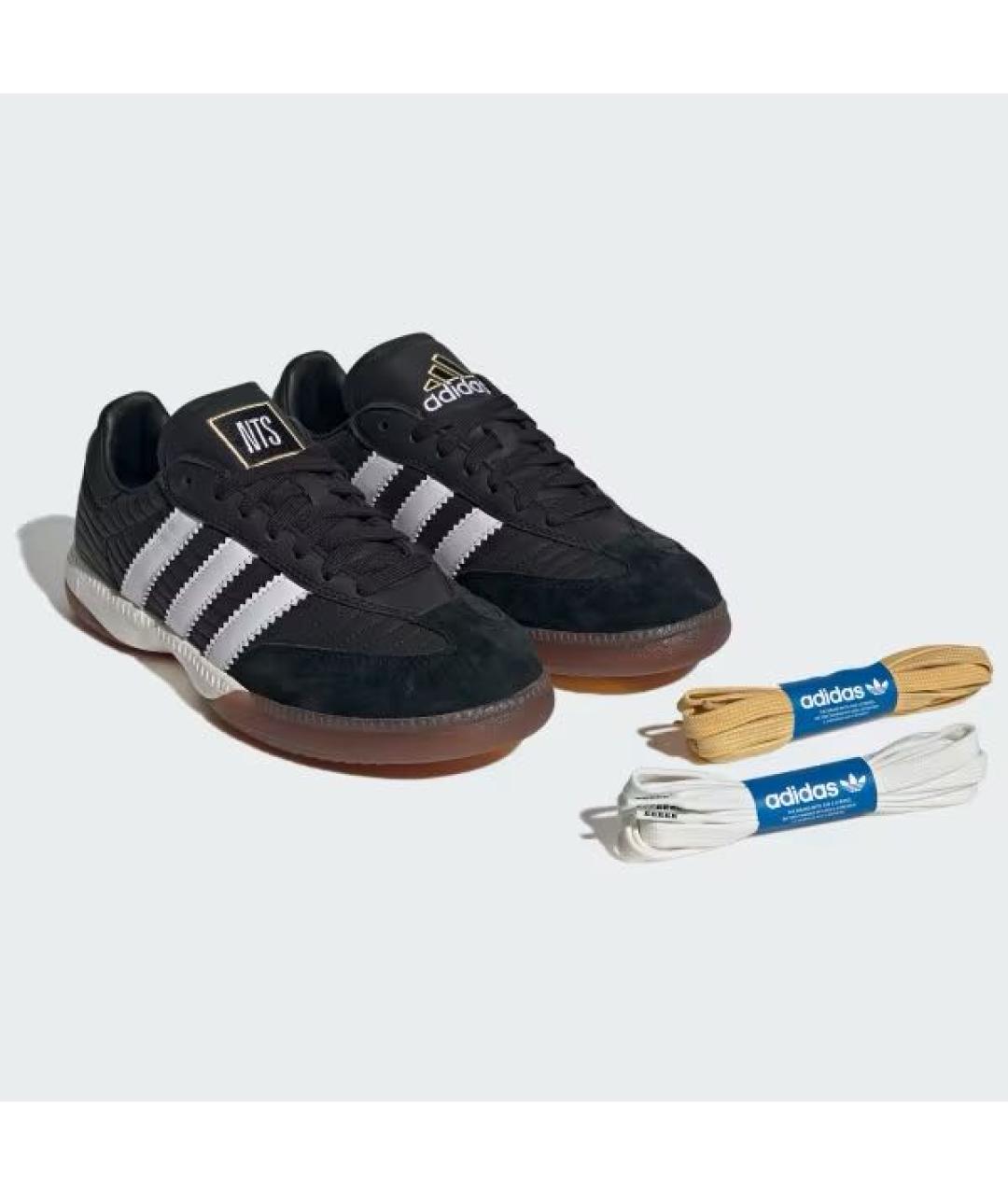 ADIDAS Черные кожаные низкие кроссовки / кеды, фото 3