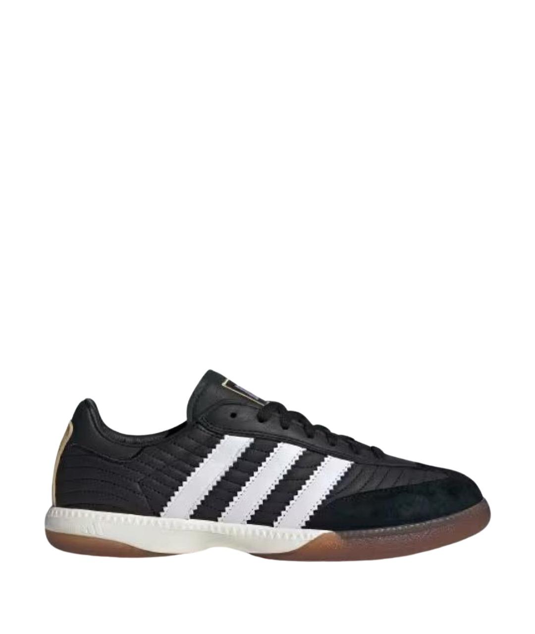 ADIDAS Черные кожаные низкие кроссовки / кеды, фото 1