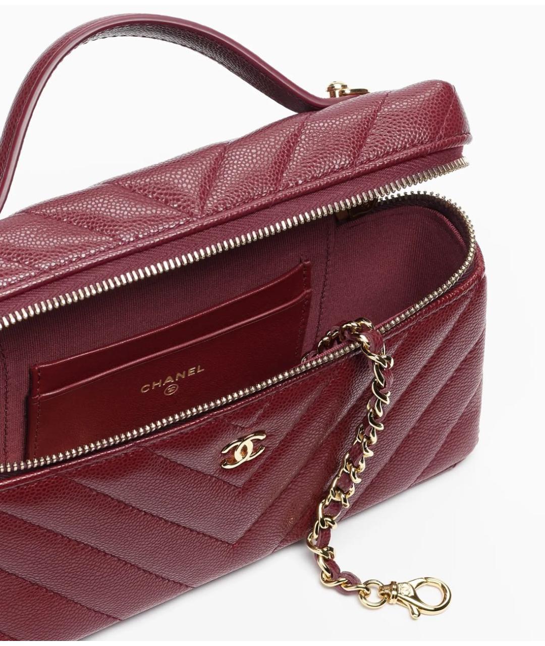 CHANEL Бордовая кожаная сумка через плечо, фото 4