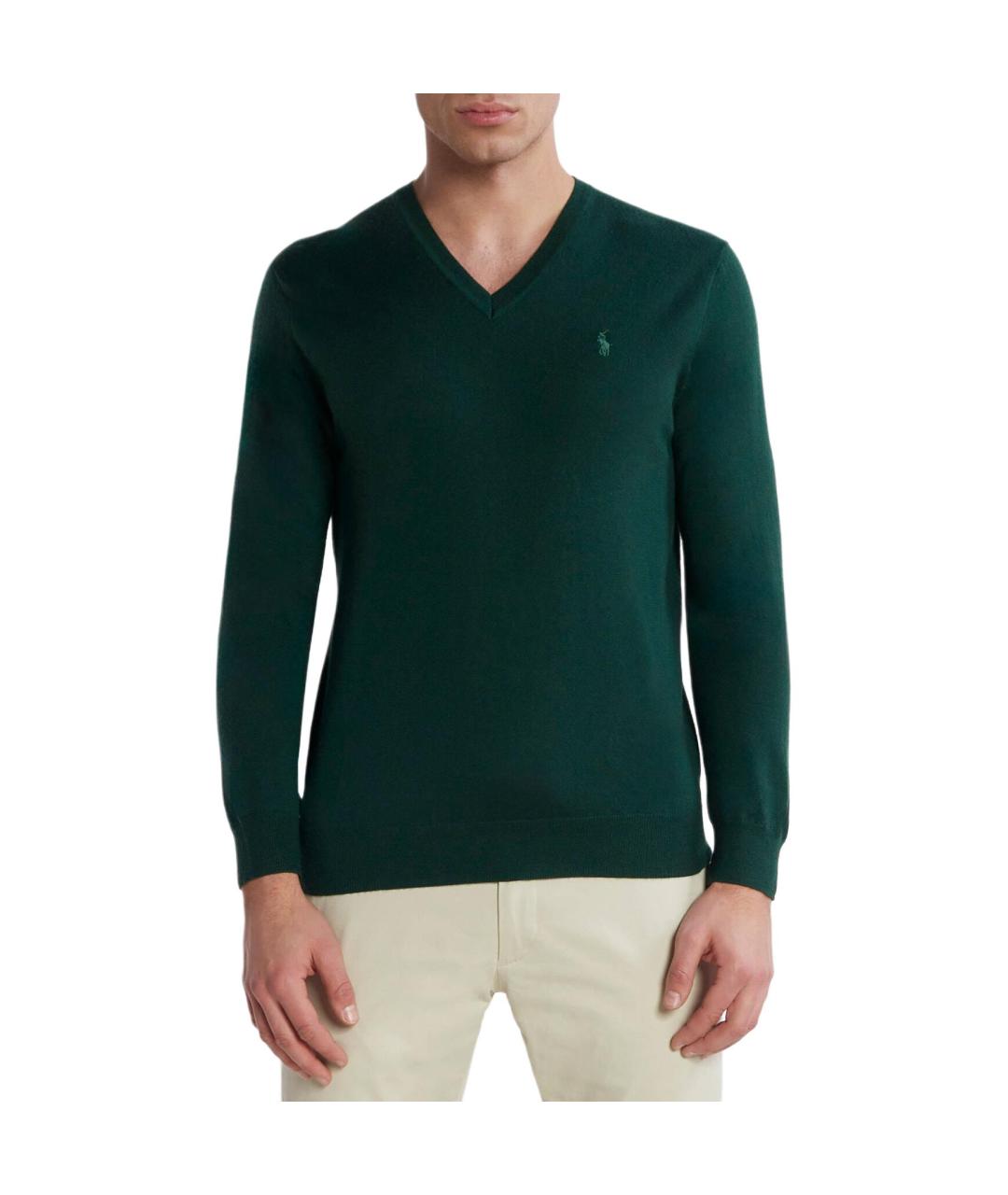 POLO RALPH LAUREN Зеленый шерстяной джемпер / свитер, фото 3