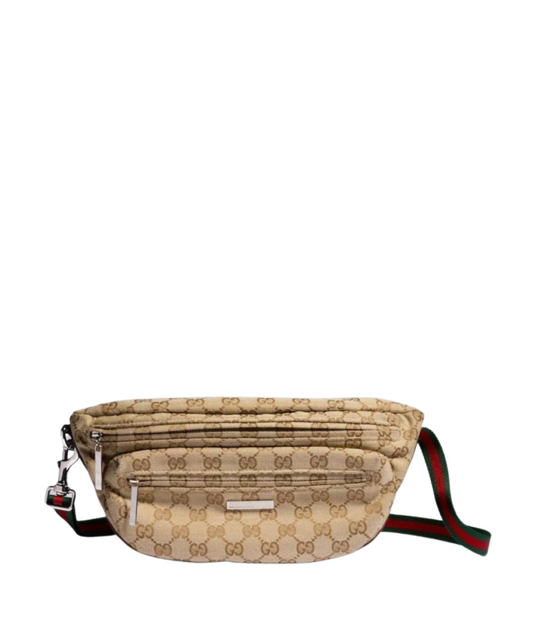 GUCCI Бежевая тканевая сумка на плечо, фото 1