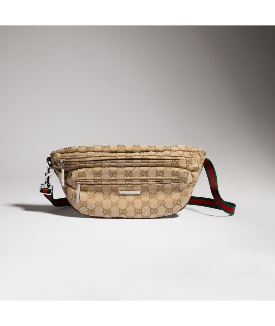 GUCCI Бежевая тканевая сумка на плечо, фото 6