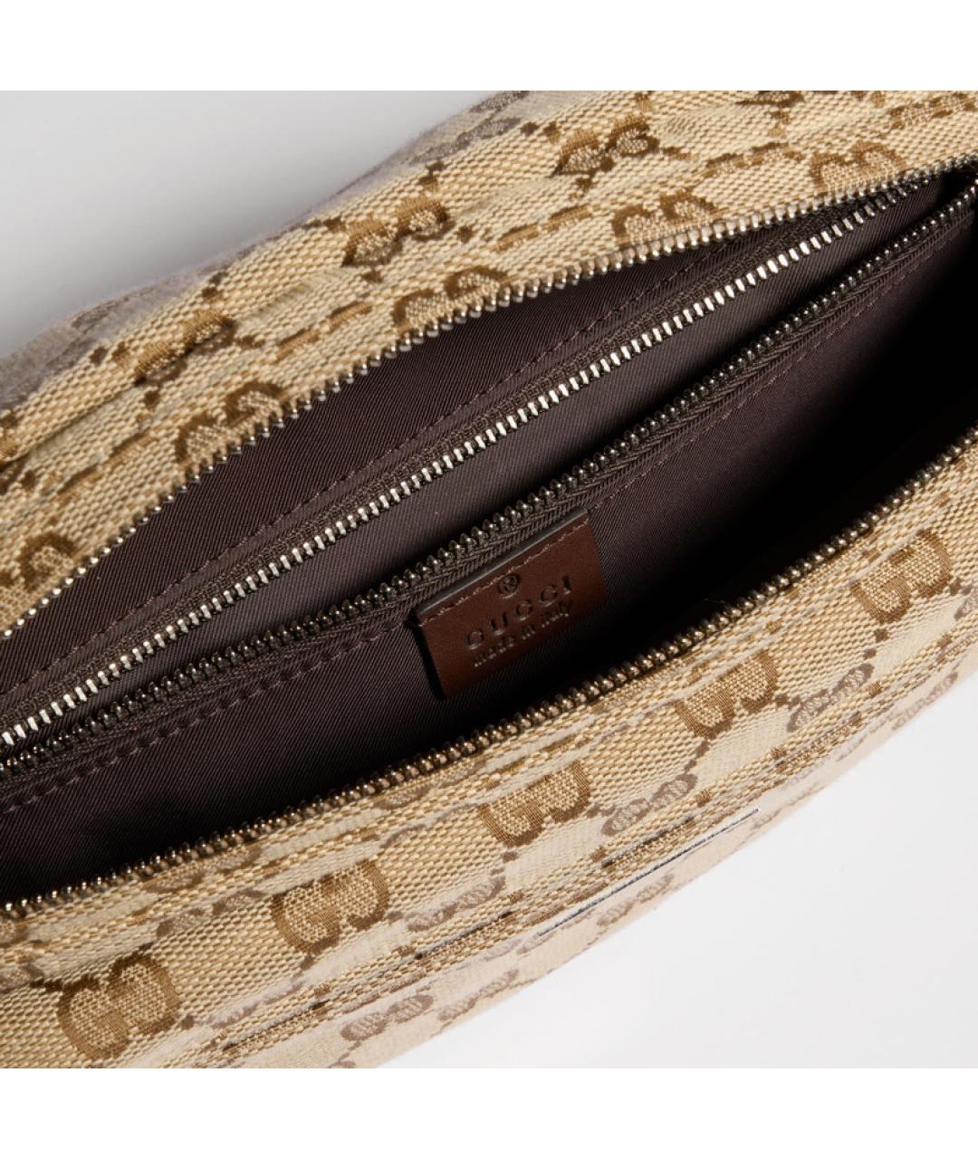 GUCCI Бежевая тканевая сумка на плечо, фото 2