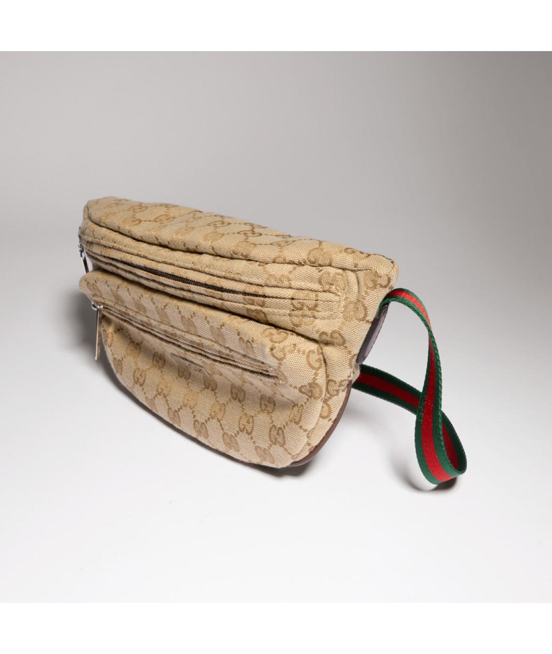 GUCCI Бежевая тканевая сумка на плечо, фото 4