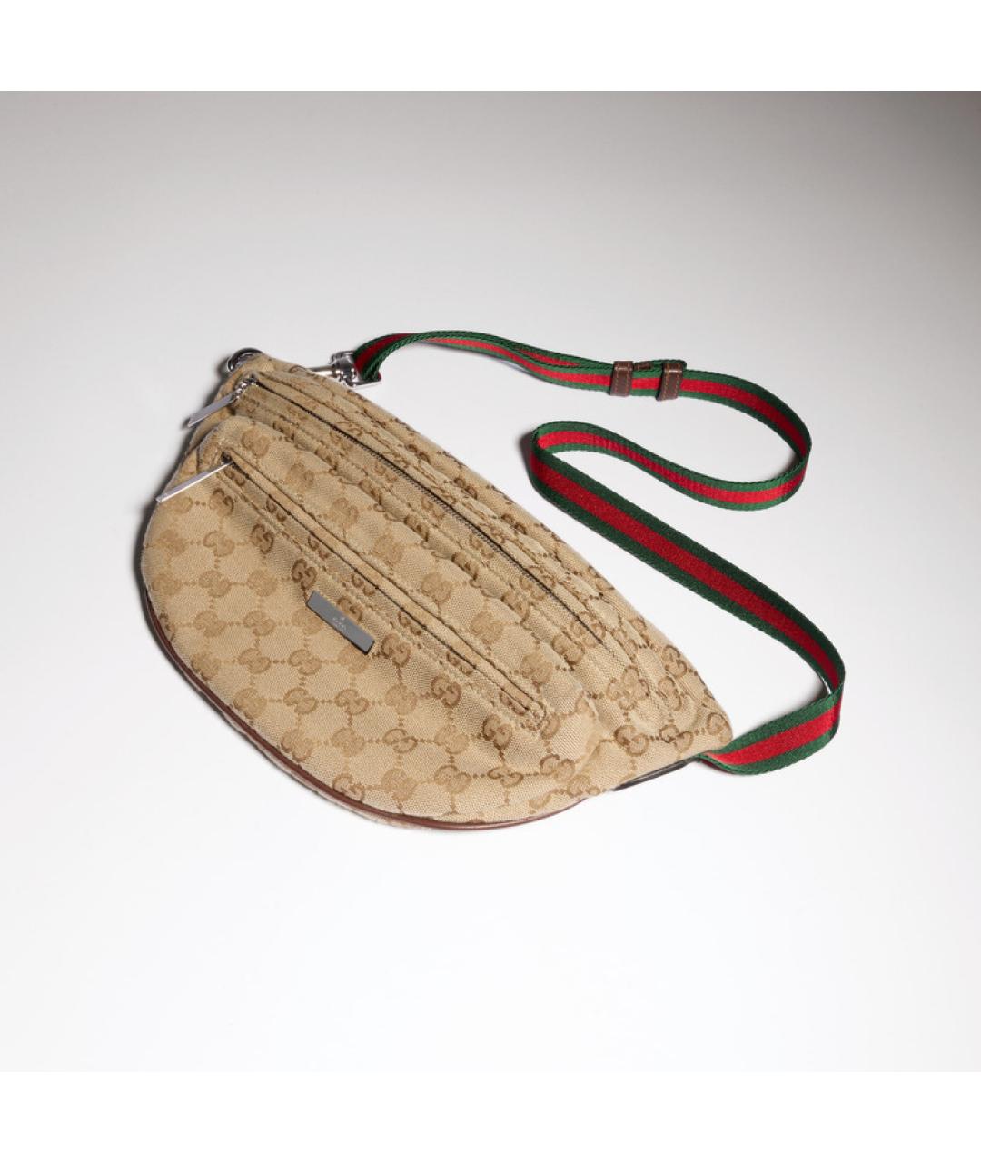 GUCCI Бежевая тканевая сумка на плечо, фото 5