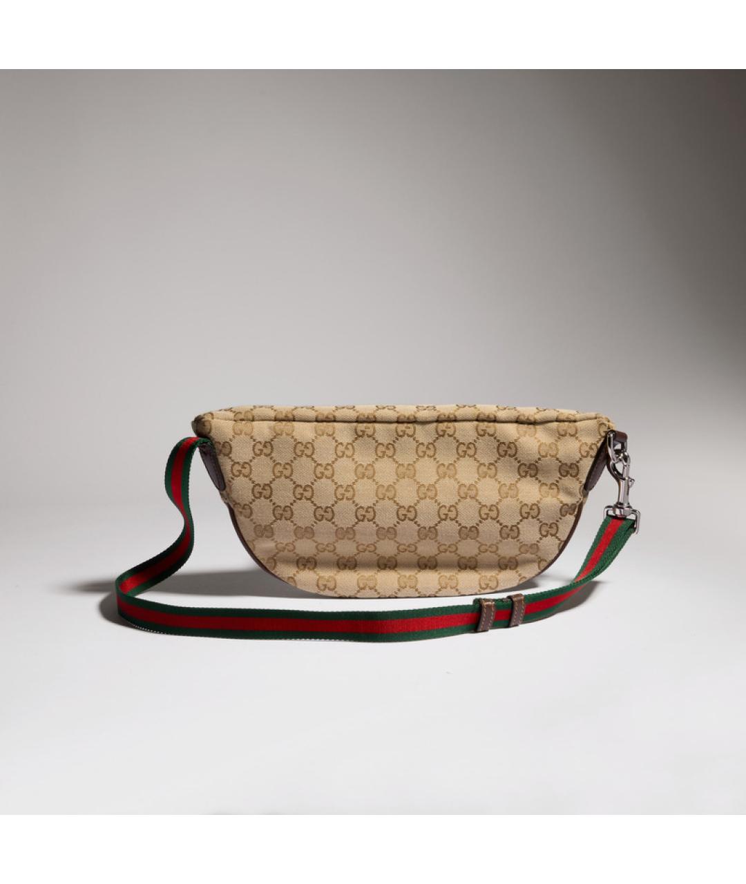 GUCCI Бежевая тканевая сумка на плечо, фото 3