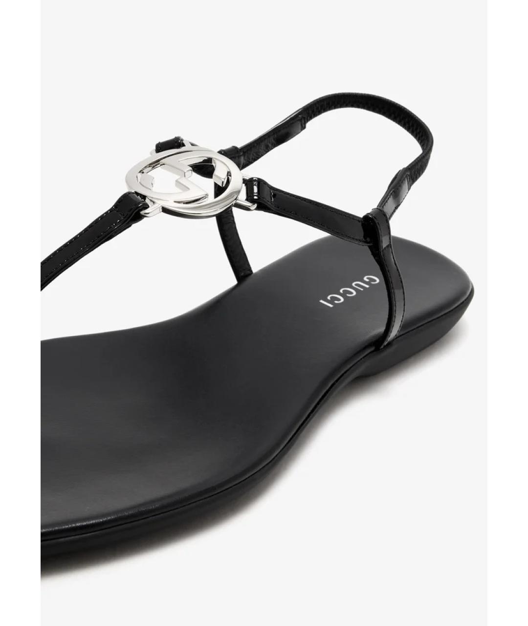 GUCCI Черные кожаные сандалии, фото 3