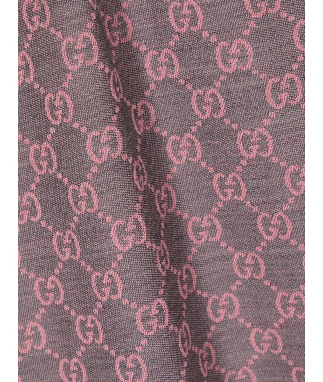 GUCCI Розовый шерстяной шарф, фото 3
