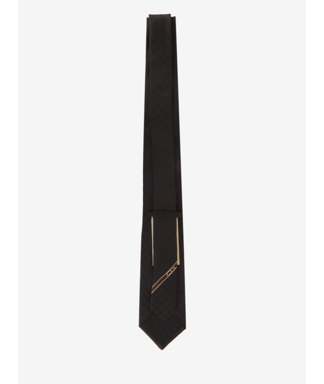 GUCCI Черный шелковый галстук, фото 2