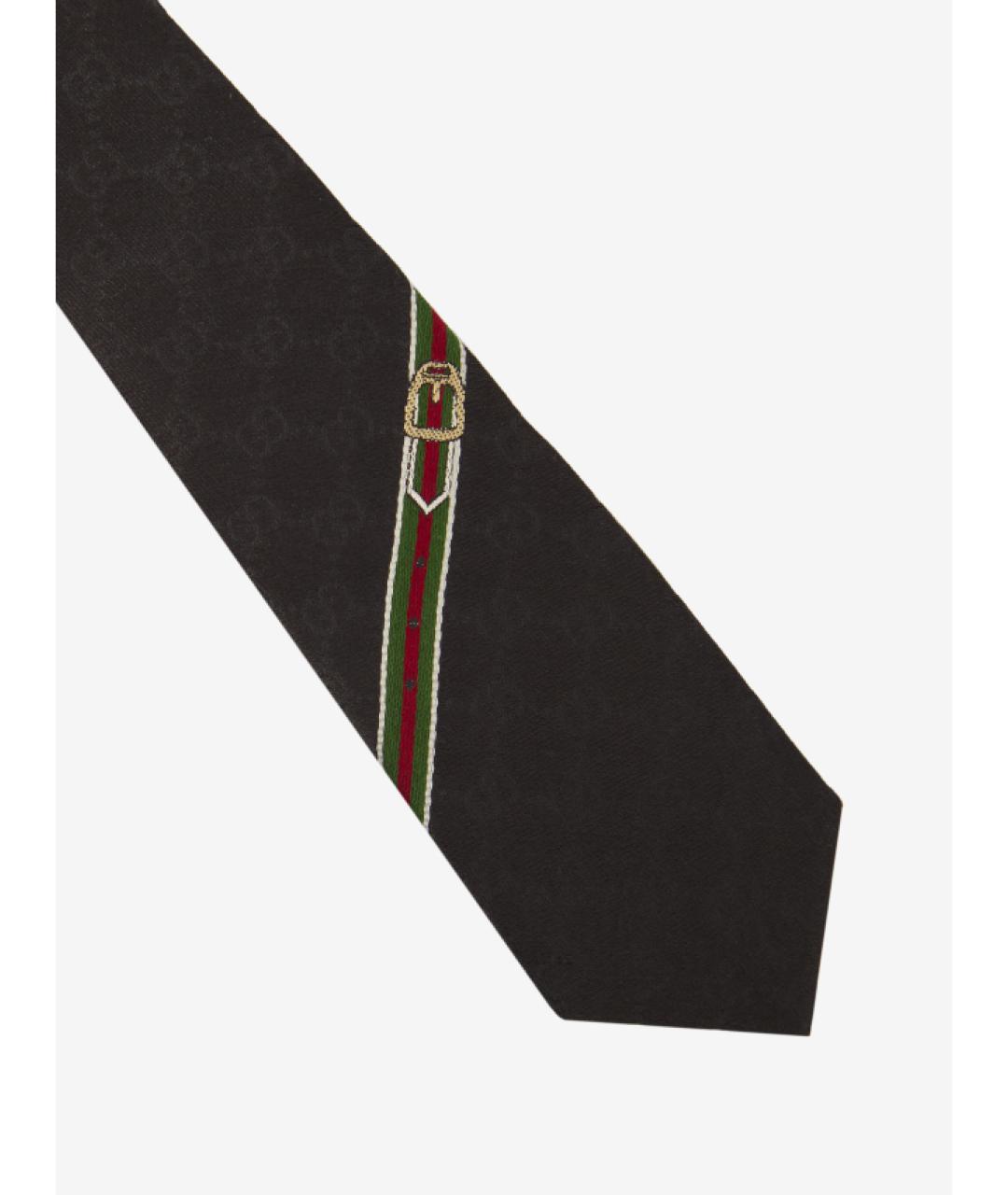 GUCCI Черный шелковый галстук, фото 3