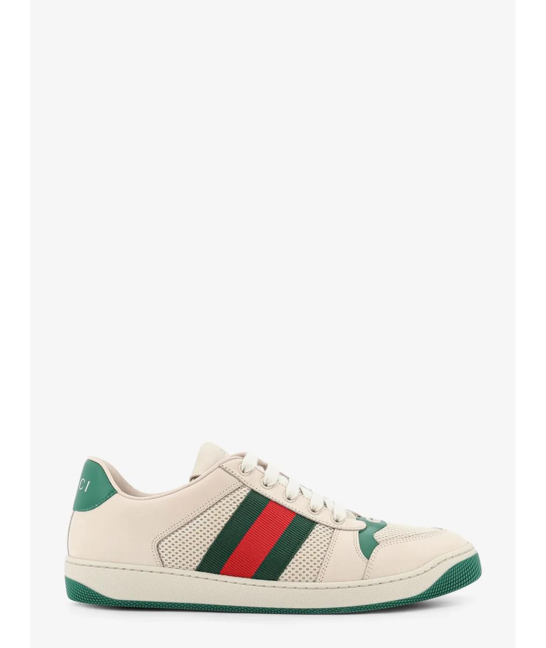 GUCCI Белые текстильные низкие кроссовки / кеды, фото 6