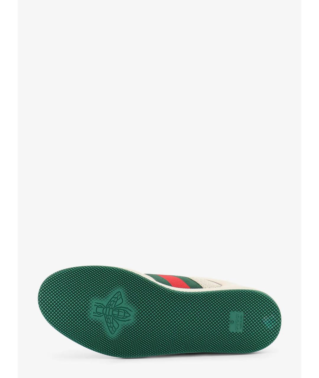 GUCCI Белые текстильные низкие кроссовки / кеды, фото 3