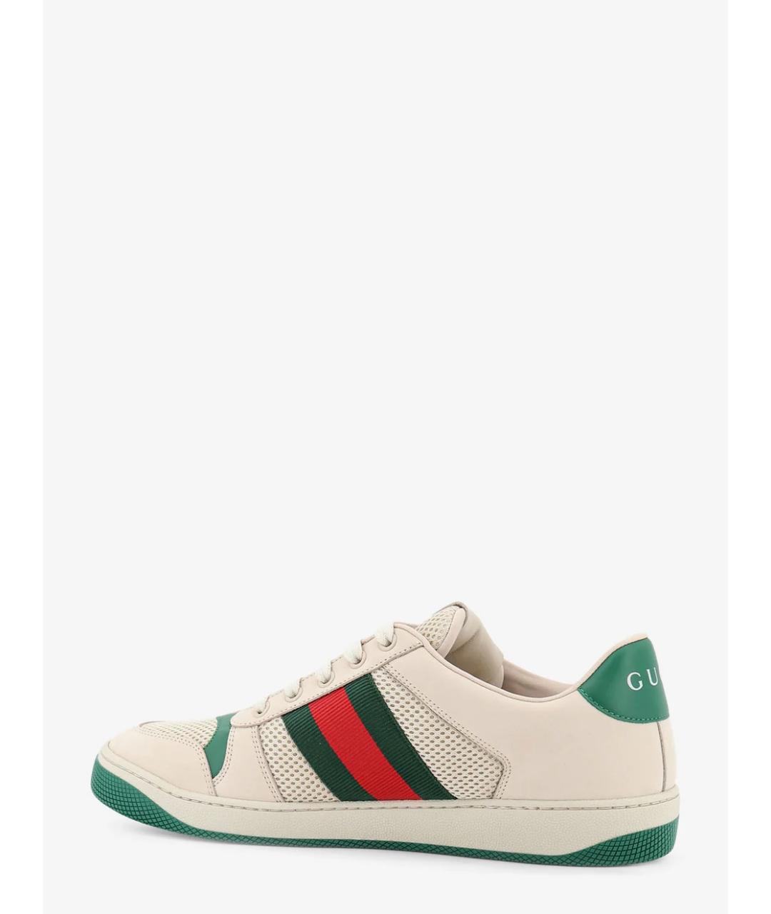 GUCCI Белые текстильные низкие кроссовки / кеды, фото 4
