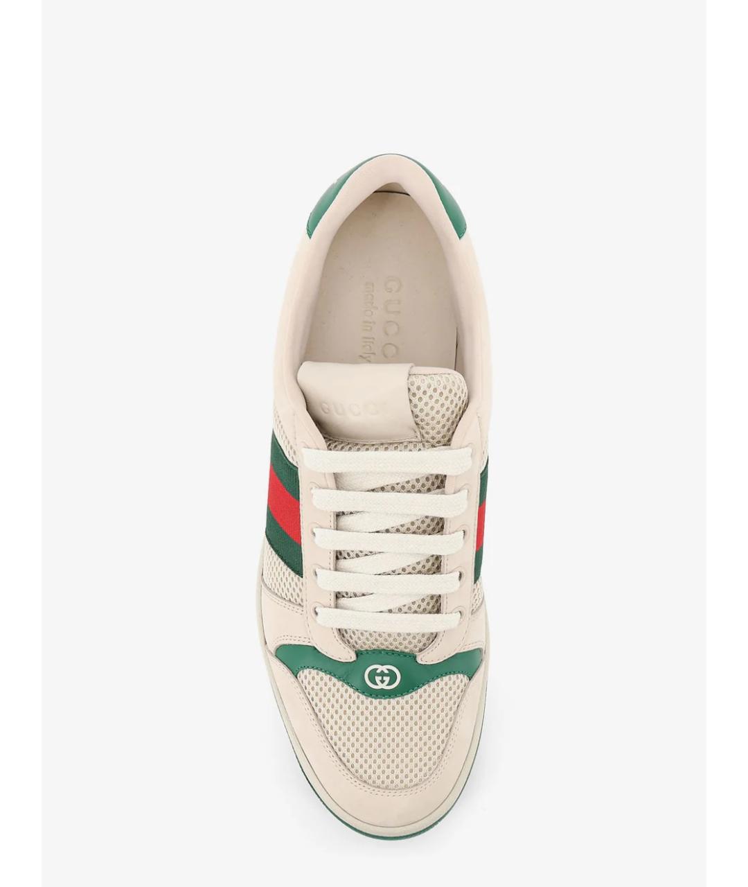 GUCCI Белые текстильные низкие кроссовки / кеды, фото 2