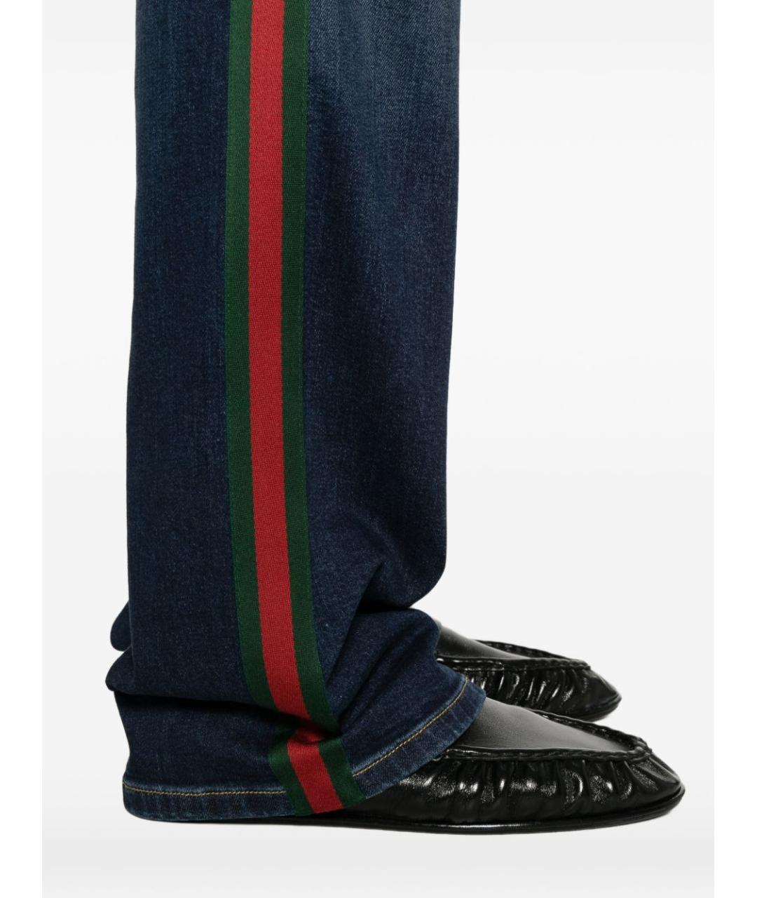 GUCCI Синие хлопковые прямые джинсы, фото 2