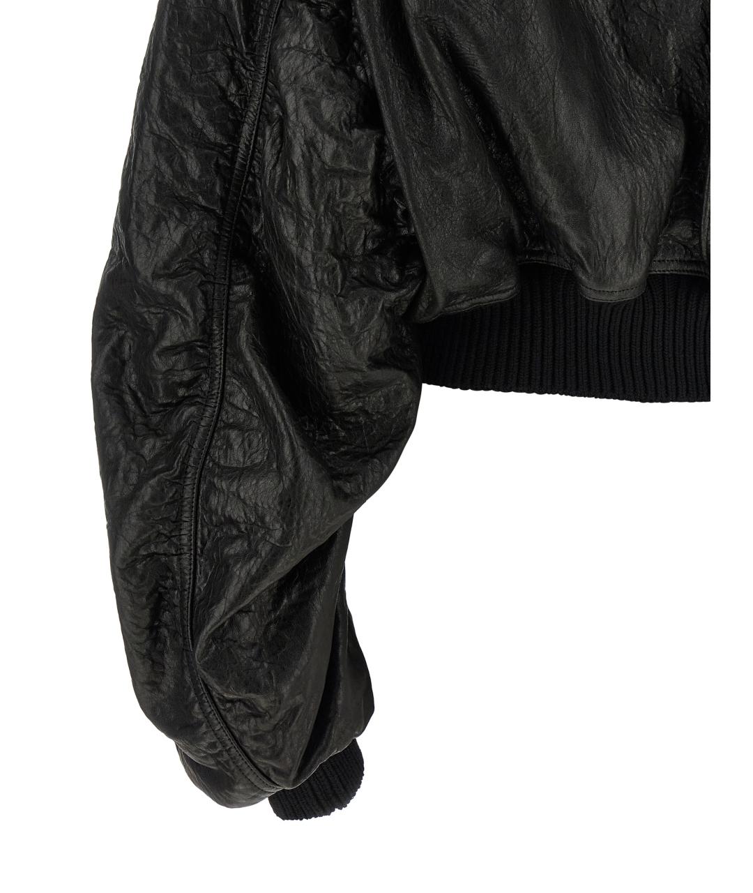 RICK OWENS Черная кожаная куртка, фото 4