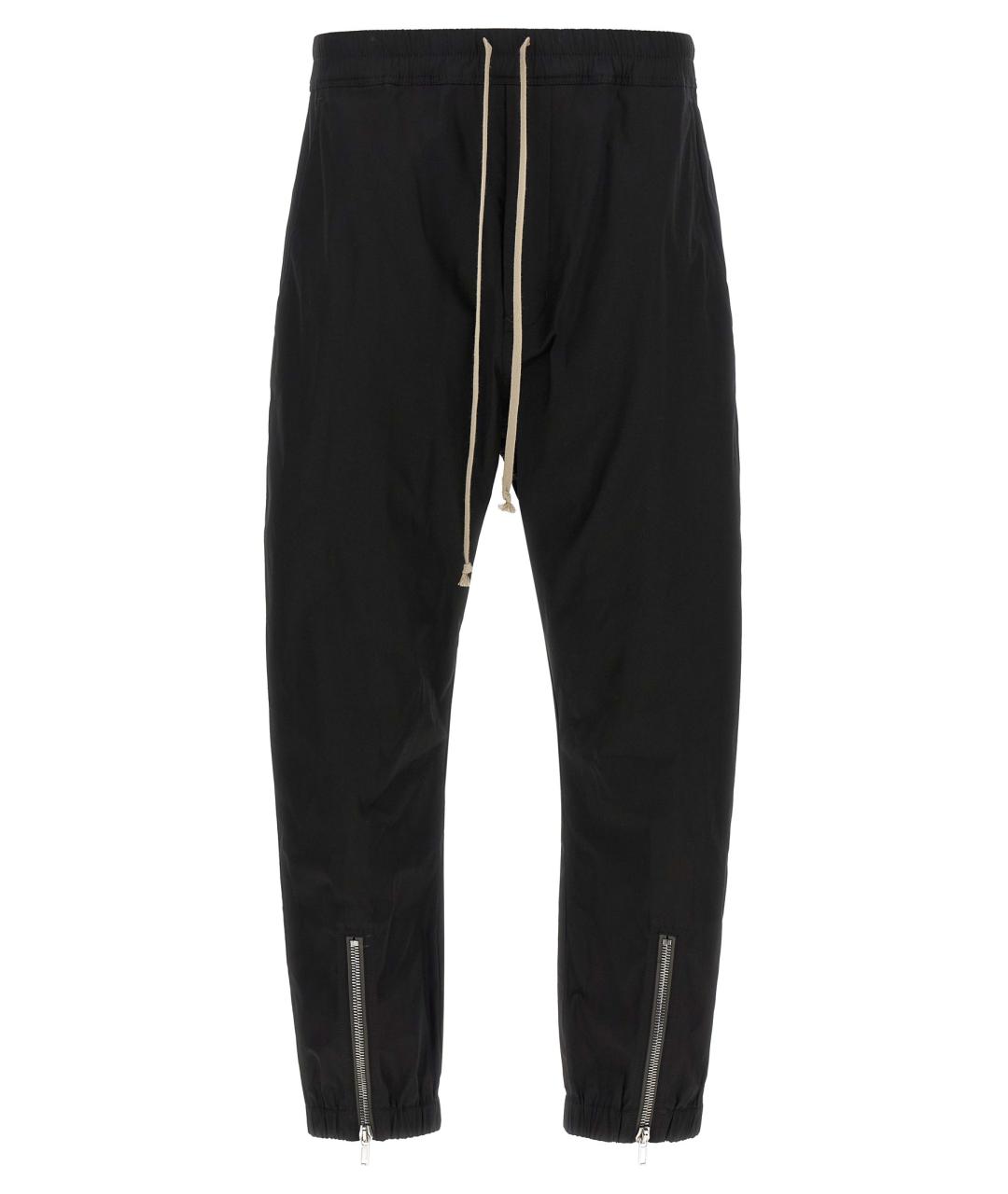 RICK OWENS Черные хлопковые повседневные брюки, фото 1