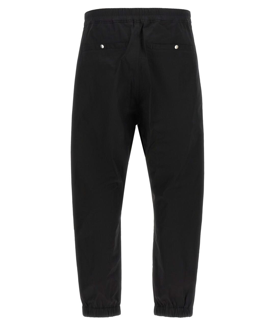 RICK OWENS Черные хлопковые повседневные брюки, фото 2