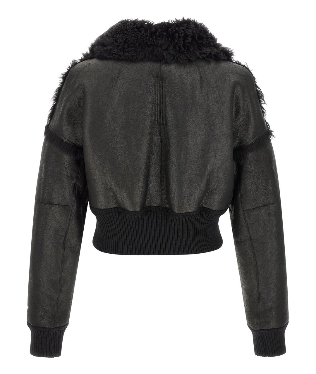 RICK OWENS Черная кожаная куртка, фото 2