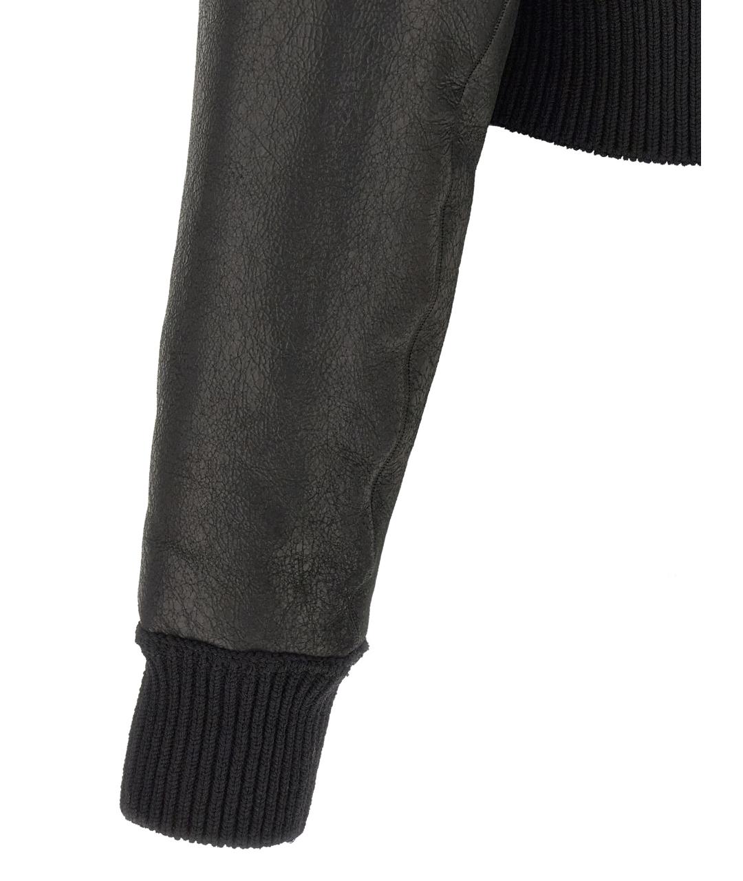 RICK OWENS Черная кожаная куртка, фото 4